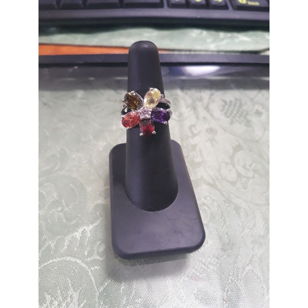 Ring multi color cz sz 6 sterling